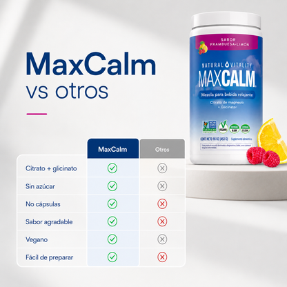 Max Calm® Bebida de Magnesio Frambuesa-Limón