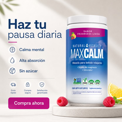 Max Calm® Bebida de Magnesio Frambuesa-Limón