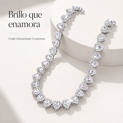 HeartGlow™ l Collar Diamantado Corazones