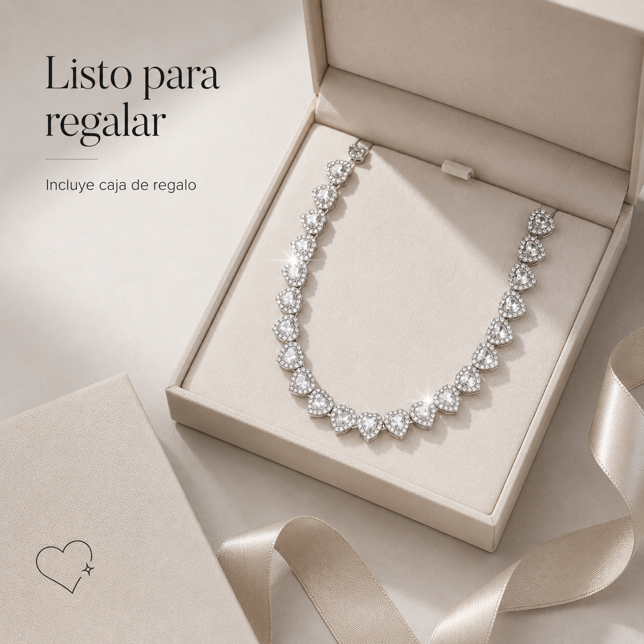 HeartGlow™ l Collar Diamantado Corazones