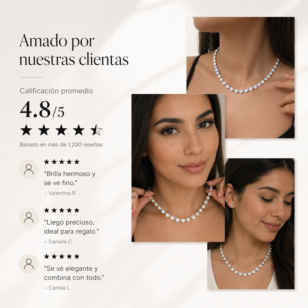 HeartGlow™ l Collar Diamantado Corazones