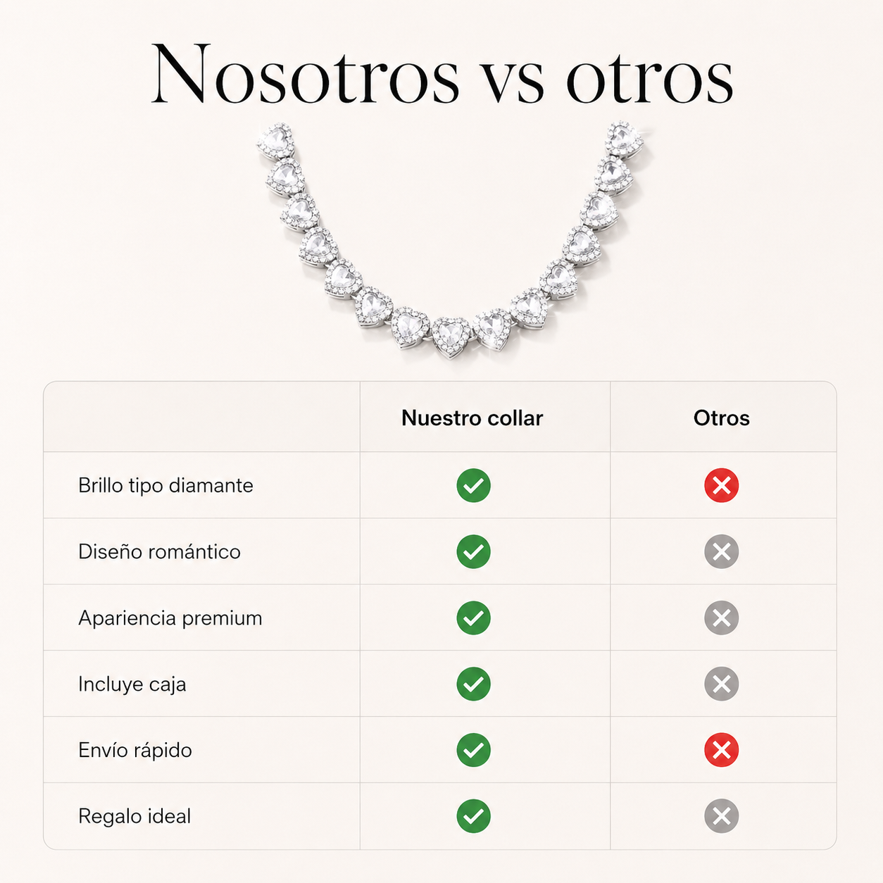 HeartGlow™ l Collar Diamantado Corazones