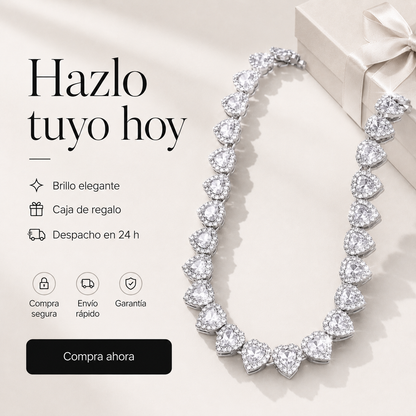 HeartGlow™ l Collar Diamantado Corazones