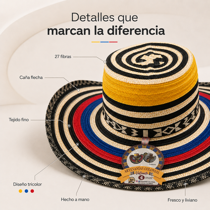 Sombrero Vueltiao™  artesanal tejido a mano por artesanos colombianos